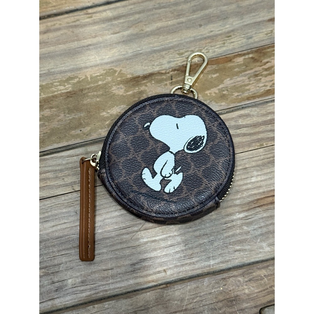 Snoopy Shimamura Collaboration Coin bag Charm Keychain brown peanuts NWT